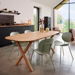CASA Acacia Mesa De Comedor Con Patas En X| Mesa De Comedor