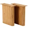 CASA Acacia Patas Mesa Listones Juego De 2 Natural| Mesa De Comedor