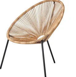CASA Acapulco Silla Lounge Negro, Natural| Sillas Lounge