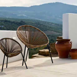 CASA Acapulco Silla Lounge Negro, Natural| Sillas Lounge