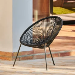 CASA Acapulco Silla Lounge Negro| Sillas Lounge