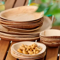 CASA Areca Leaf Platos Juego De 6 Natural| Platos