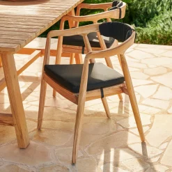 CASA August Cojin De Asiento Negro| Cojines De Jardín