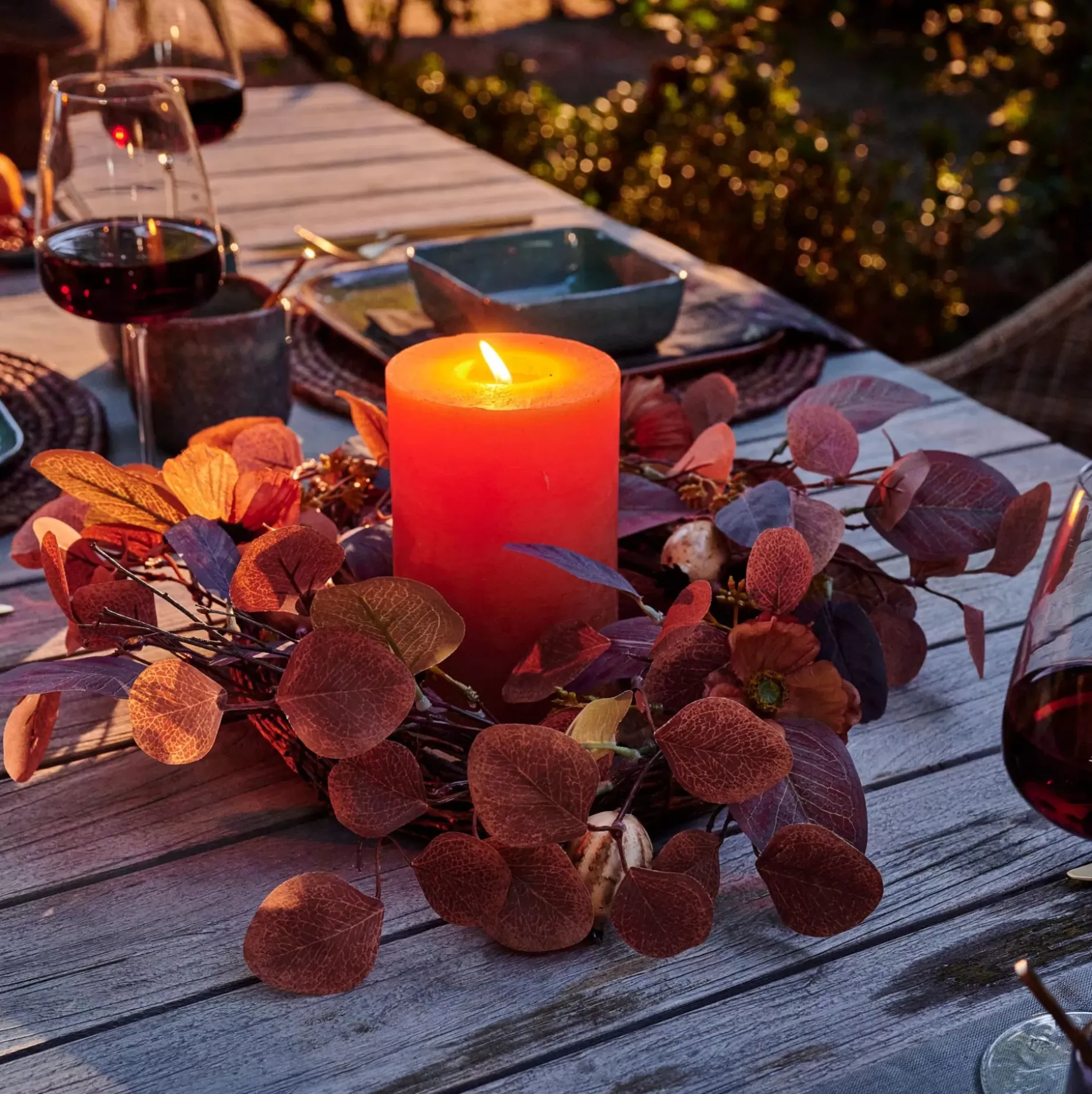 CASA Autumn Corona De Hojas Marron| Decoracion Colgante