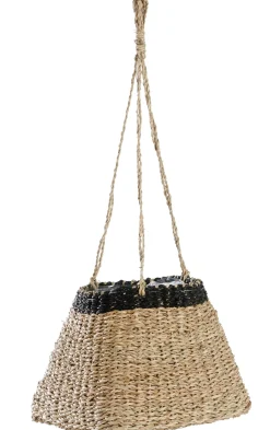 CASA Baku Macetero Colgante Negro, Natural| Colgadores Para Plantas
