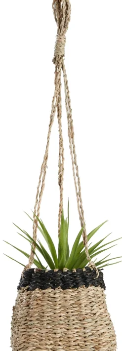 CASA Baku Macetero Colgante Negro, Natural| Colgadores Para Plantas