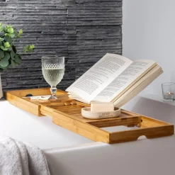 CASA Bamboo Bandeja De Bano Natural| Accesorios De Bañera