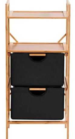 CASA Bamboo Cajonera 2 Cajones Negro, Natural| Cajoneras