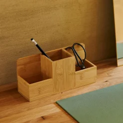 CASA Bamboo Cubilete/Boligrafos Natural| Cajas De Almacenamiento