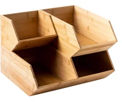 CASA Bamboo Organizador Apilable Natural| Taperes