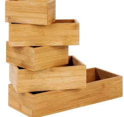 CASA Bamboo Organizador Para Cajon Natural| Cestas De Cajonera