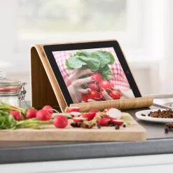 CASA Bambus Soporte Tableta Atril De Cocina Natural| Instrumentos De Cocina