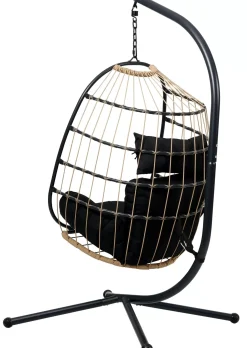 CASA Bazai Silla Colgante Con Soporte Negro| Sillas Colgantes