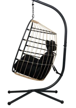 CASA Bazai Silla Colgante Con Soporte Negro| Sillas Colgantes