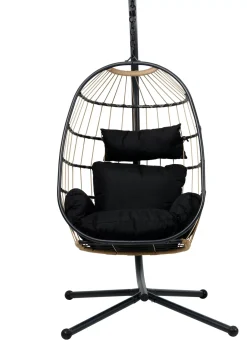 CASA Bazai Silla Colgante Con Soporte Negro| Sillas Colgantes