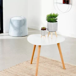 CASA Belliot Mesa Auxiliar Blanco, Natural| Mesas Auxiliares