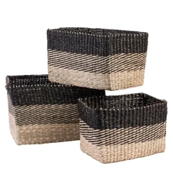 CASA Bobo Cesta Negro, Natural| Cestas De Cajonera