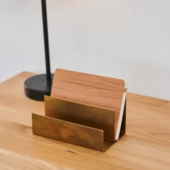 CASA Brass Soporte Para Cartas 2 Compart. Bronceado| Cajas Para Cartas