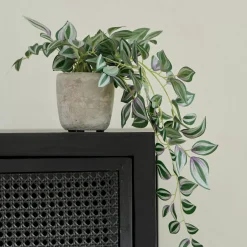 CASA Calathea Planta Colgante Gris, Verde, Morado| Plantas Artificiales