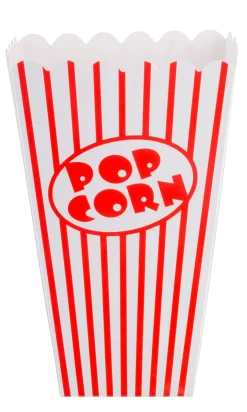 CASA Cinema Vaso De Palomitas Juego De 8 Blanco, Rojo| Accesorios De Cocina