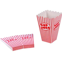 CASA Cinema Vaso De Palomitas Juego De 8 Blanco, Rojo| Accesorios De Cocina