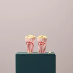 CASA Cinema Vaso De Palomitas Juego De 8 Blanco, Rojo| Accesorios De Cocina