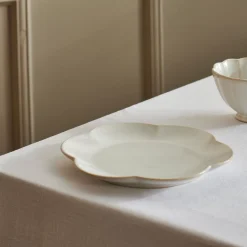 CASA Dahlia Flower Plato Blanco| Platos
