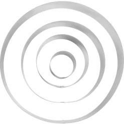 CASA Damier Anillo Para Tarta Juego De 4 Plateado| Moldes