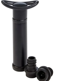 CASA Divino Bomba De Vino Con 2 Tapones De Vino Negro| Accesorios Vino