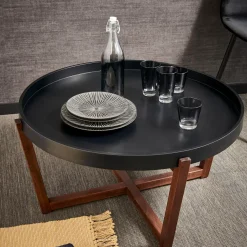 CASA Draco Mesita De Salon Negro, Marron| Mesas De Salón