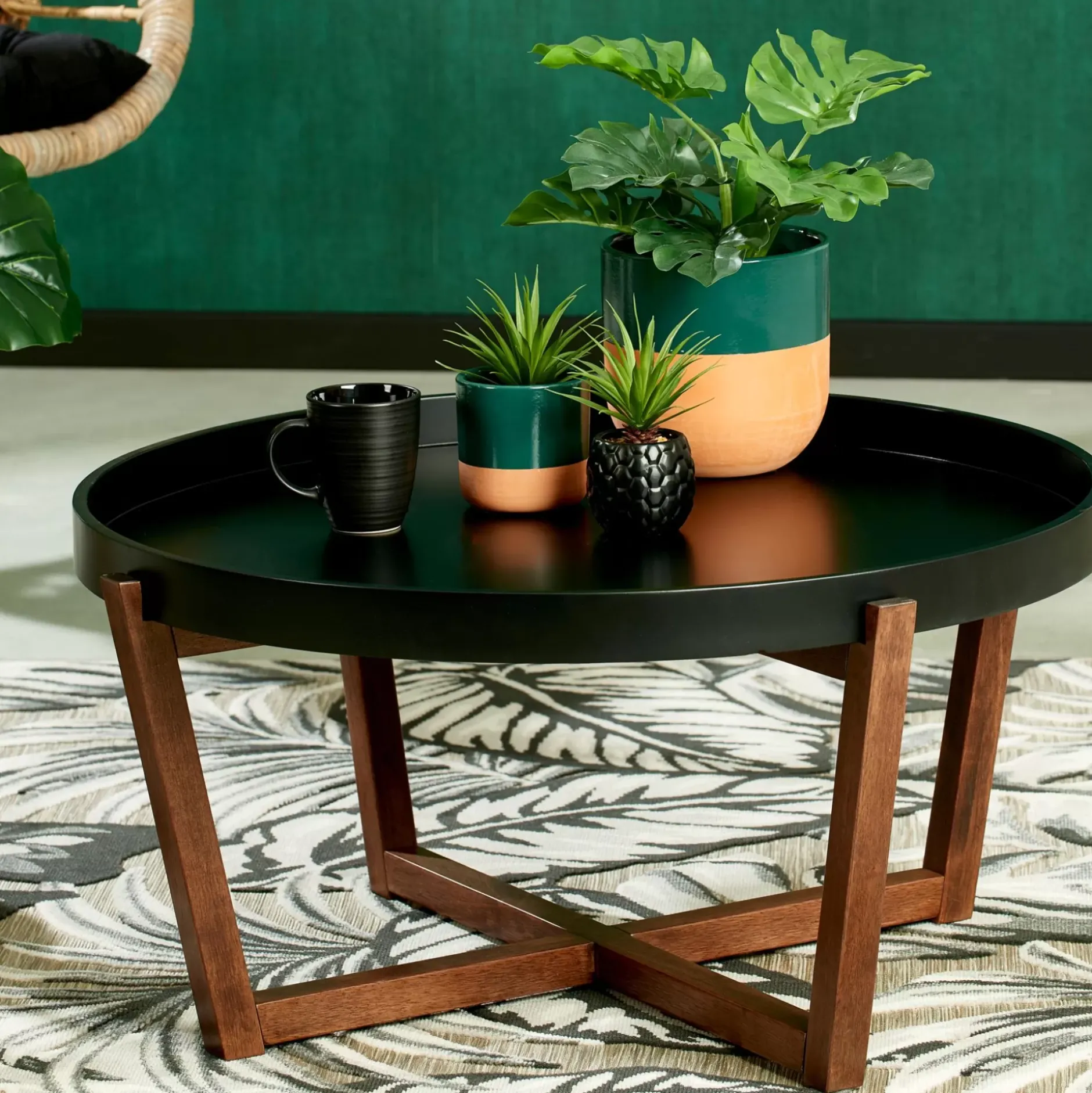 CASA Draco Mesita De Salon Negro, Marron| Mesas De Salón