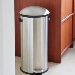 CASA Elegance Cubo Con Pedal 30L Plateado| Cubos De Basura