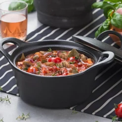 CASA Fero Cazuela Para Horno Con Tapa Negro| Fuentes De Horno