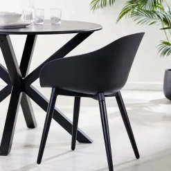 CASA Fray Sillas De Comedor Negro| Sillas De Jardín