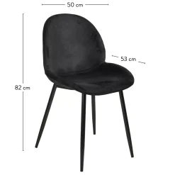 CASA Freyo Silla De Comedor Negro| Sillas De Comedor
