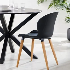 CASA Frida Sillas De Comedor Negro/Natural| Sillas De Jardín