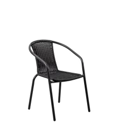 CASA Gerona Silla Apilable Negro| Sillas De Jardín