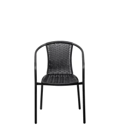 CASA Gerona Silla Apilable Negro| Sillas De Jardín
