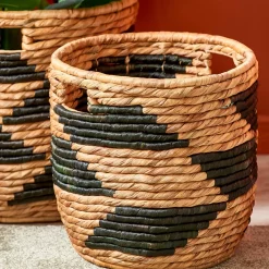 CASA Guatemala Cesta Negro, Natural| Cestas De Almacenaje