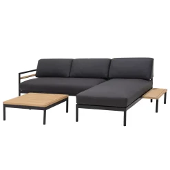 CASA Hanna Lounge Mesa Auxiliar Negro, Natural| Conjuntos Lounge