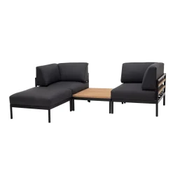 CASA Hanna Lounge Reposapies Negro, Natural| Conjuntos Lounge