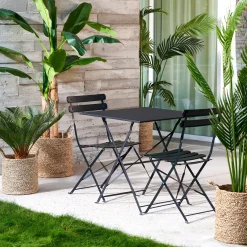 CASA Imperial Silla Plegable Negro| Sillas De Jardín