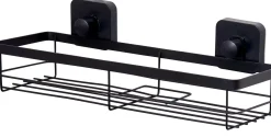CASA Industria Cesta De Ducha Con Ventosas Negro| Accesorios De Ducha