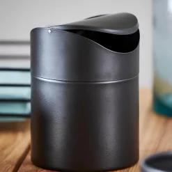CASA Industria Cubo De Basura Para La Mesa Negro| Cubos De Basura
