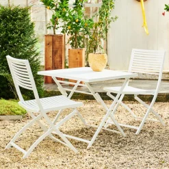 CASA Jesse Silla Plegable Blanco, Beis| Sillas De Jardín
