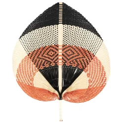 CASA Lanka Abanico Negro, Marron, Natural| Figuras Decorativas