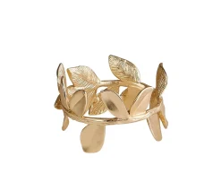 CASA Leafs Anillo/Servilleta Dorado| Anillos Para Servilletas