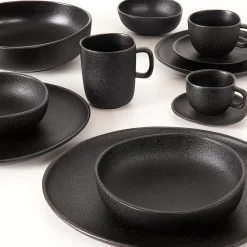 CASA Magma Taza Y Plato Tacita Negro| Tazas