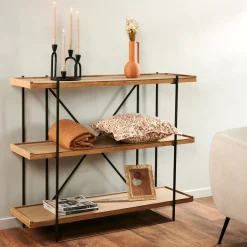 CASA Maine Estanteria De Pared Negro, Natural| Estanterías