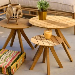 CASA Marrow Mesa Lounge Natural| Mesas Auxiliares De Jardín